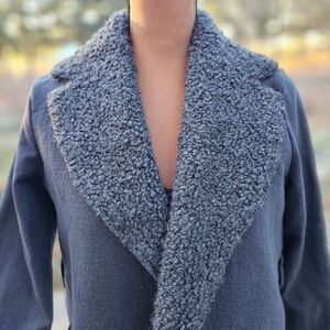James Perse Los Angeles Sherpa Trimmed Shawl Collar Womens Jacket Size M